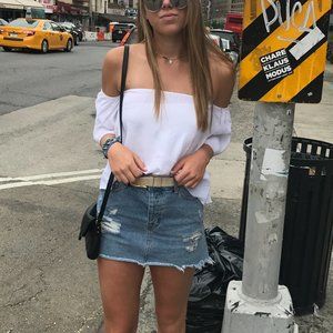 Distressed Jean Skirt